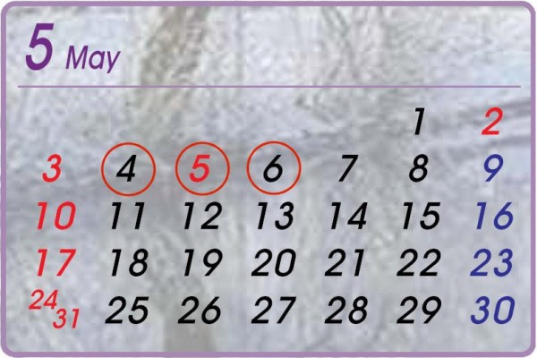 2009年5月カレンダー（赤色○印：日本の休日 赤色数字：韓国の休日） u003e 写真画報 | :: choipat.com - 崔達龍国際特許法律事務所  ::
